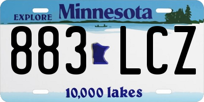 MN license plate 883LCZ