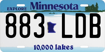 MN license plate 883LDB