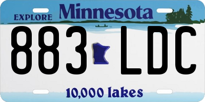 MN license plate 883LDC