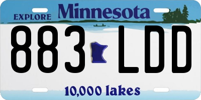 MN license plate 883LDD