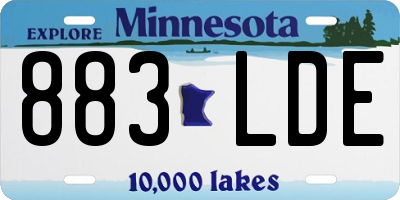 MN license plate 883LDE