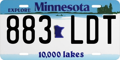 MN license plate 883LDT