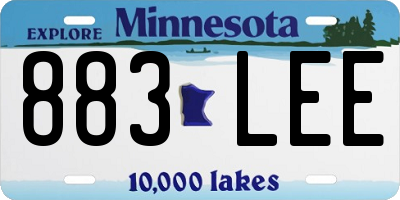 MN license plate 883LEE