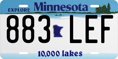 MN license plate 883LEF
