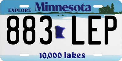 MN license plate 883LEP