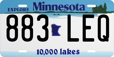 MN license plate 883LEQ