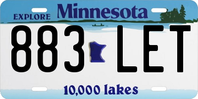 MN license plate 883LET