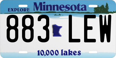 MN license plate 883LEW