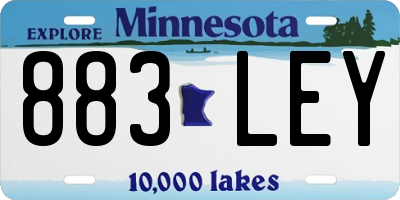 MN license plate 883LEY