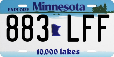 MN license plate 883LFF