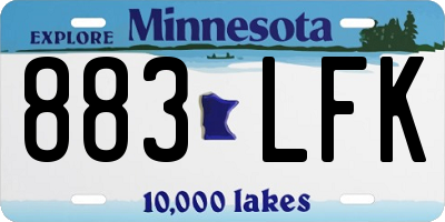 MN license plate 883LFK