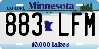 MN license plate 883LFM