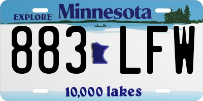 MN license plate 883LFW