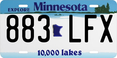 MN license plate 883LFX