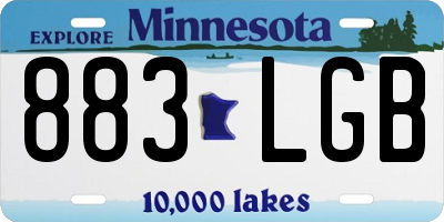 MN license plate 883LGB