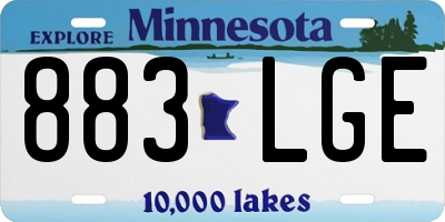 MN license plate 883LGE