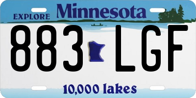 MN license plate 883LGF