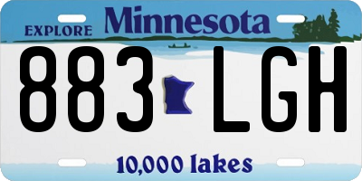 MN license plate 883LGH
