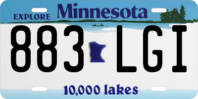 MN license plate 883LGI
