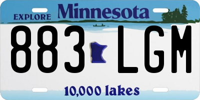 MN license plate 883LGM