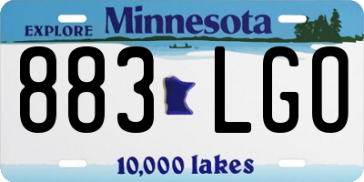 MN license plate 883LGO