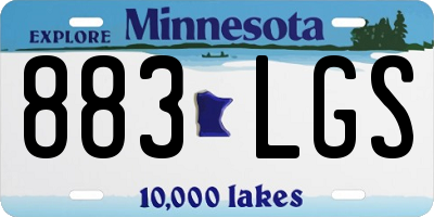 MN license plate 883LGS