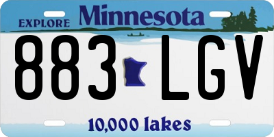 MN license plate 883LGV