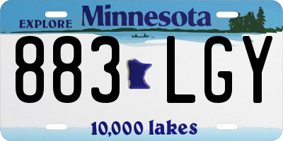 MN license plate 883LGY