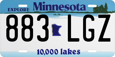 MN license plate 883LGZ