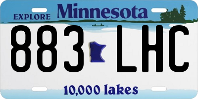 MN license plate 883LHC