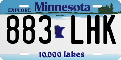 MN license plate 883LHK