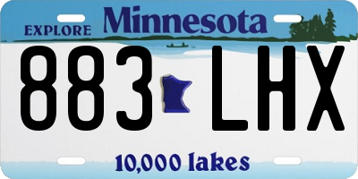 MN license plate 883LHX