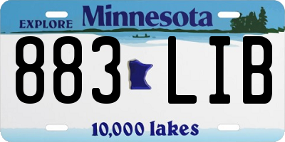MN license plate 883LIB
