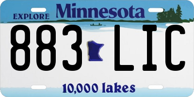 MN license plate 883LIC