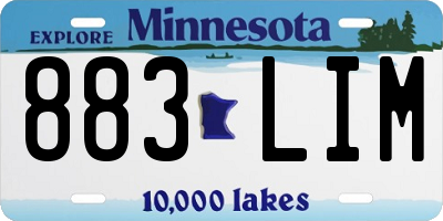 MN license plate 883LIM