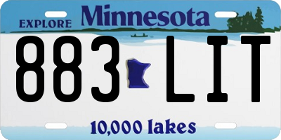 MN license plate 883LIT