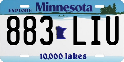 MN license plate 883LIU