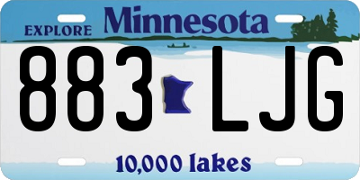 MN license plate 883LJG