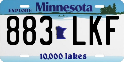 MN license plate 883LKF