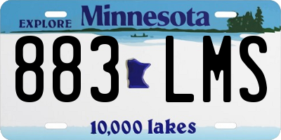 MN license plate 883LMS