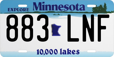 MN license plate 883LNF