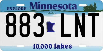 MN license plate 883LNT