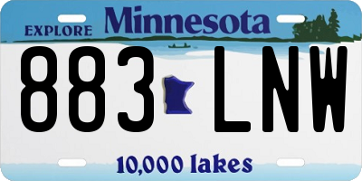 MN license plate 883LNW