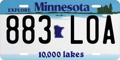 MN license plate 883LOA