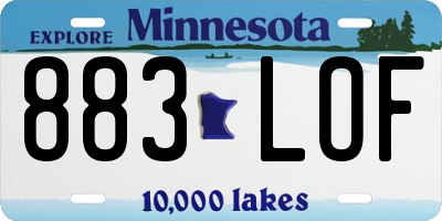 MN license plate 883LOF