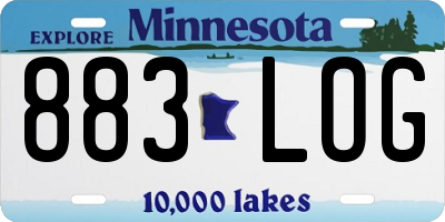 MN license plate 883LOG