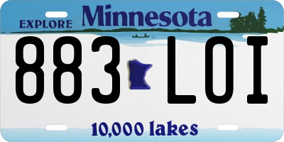MN license plate 883LOI
