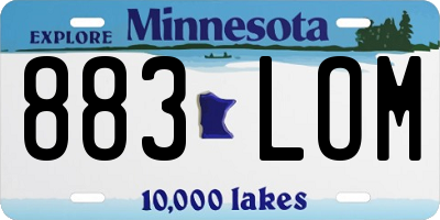 MN license plate 883LOM