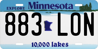 MN license plate 883LON