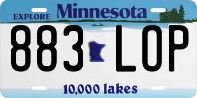 MN license plate 883LOP